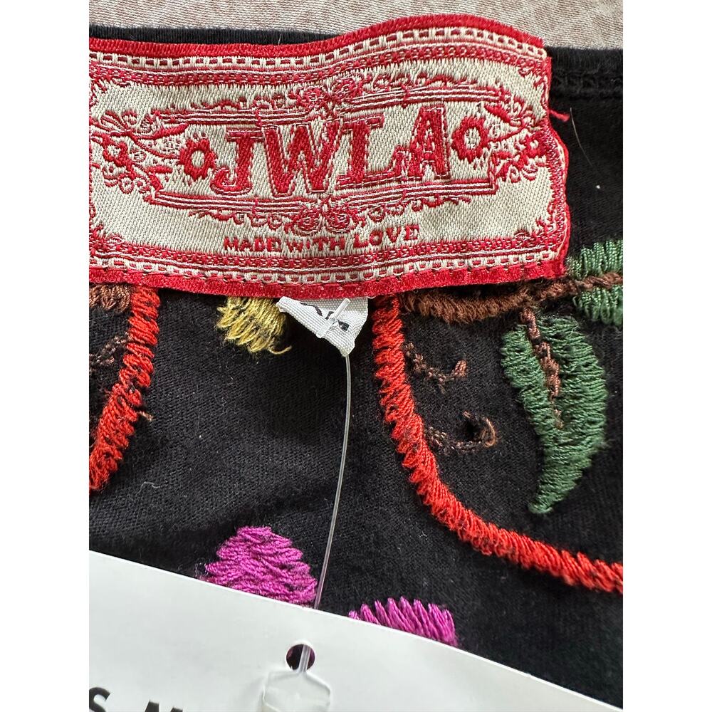 Johnny Was JWLA Black Floral and Bird Embroidered Cotton Tunic Dress Size XL NWT - Picture 3 of 11